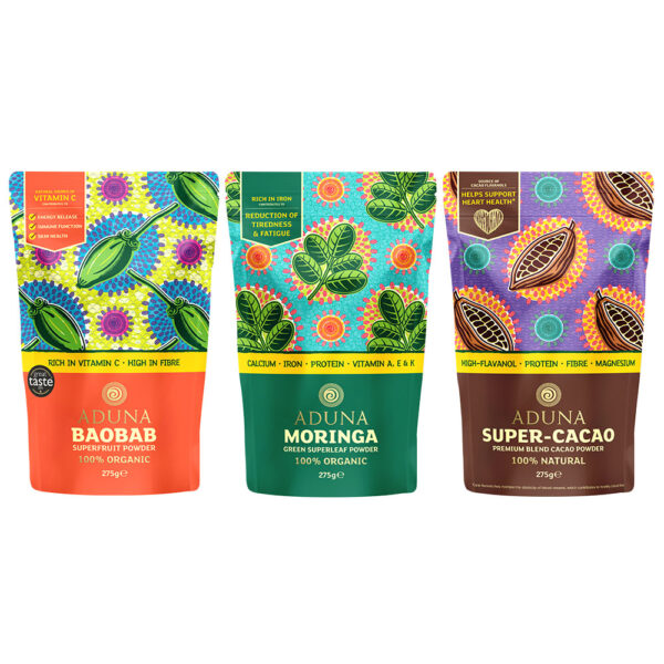 Aduna Baobab, Moringa & Super-Cacao Powders (Large)