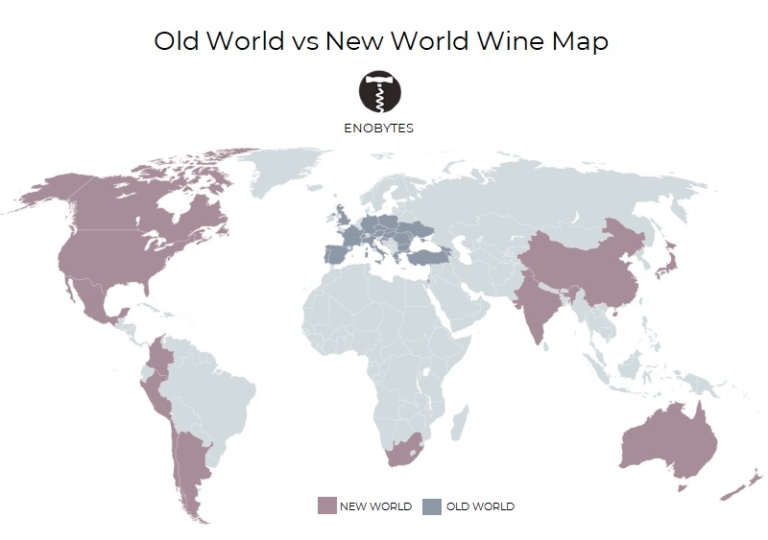 old world vs new world wines map